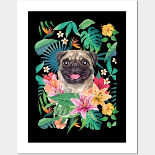 Tropical Fawn Pug 11 Posters and Art